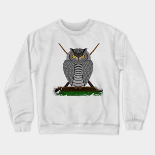 owl playing billards Crewneck Sweatshirt